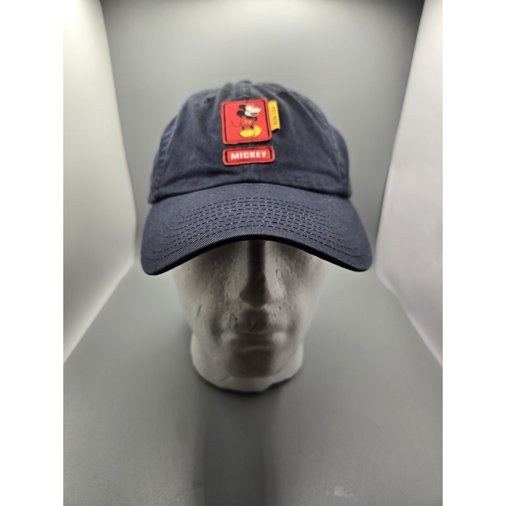 Vintage Mickey Mouse‎ Walt Disney Navy Blue Embroidered Adjustable Hat Cap